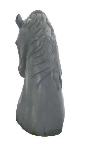 Product image 3 of the product “Head of a Horse made from Riverstone, looking down. 205cm Height. ”